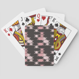 Jeu De Cartes rose blanc et gris géométrique