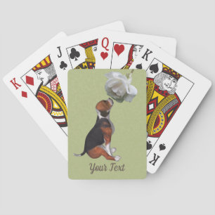 Jeu De Cartes Rose blanche de beagle chiot