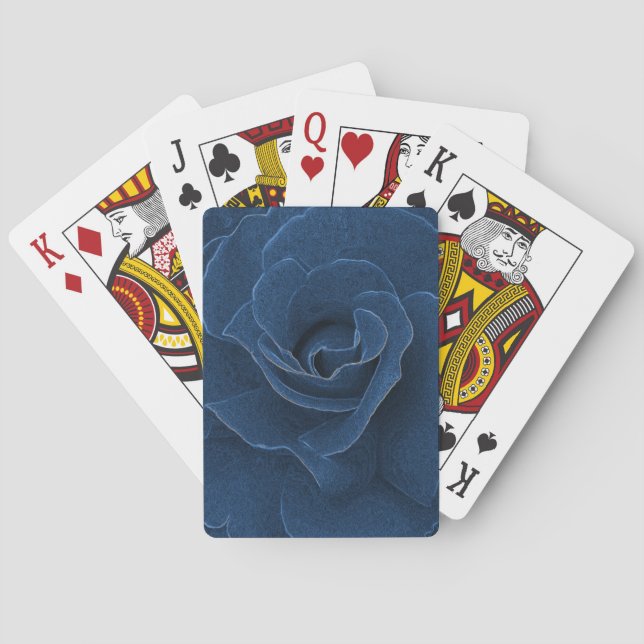 Jeu De Cartes Rose bleu velours (dos)
