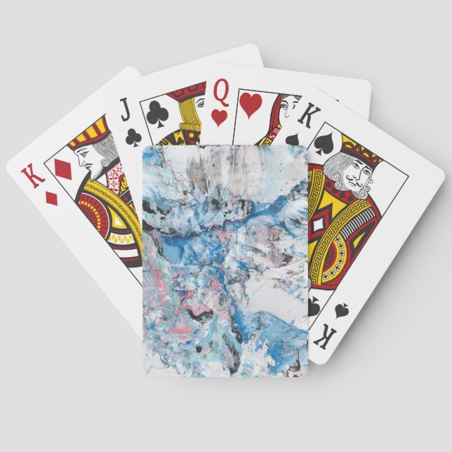 Jeu De Cartes Rose bleu violet moderne Abstrait Modèle tendance (dos)