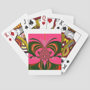Jeu De Cartes Rose Chaud Rouge Or Vert