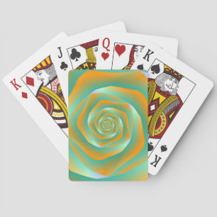 Jeu De Cartes Rose de la spirale orange et verte Jouer des carte