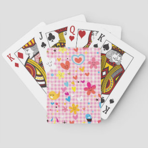 Jeu De Cartes rose de motif de bande dessinée d'amusement