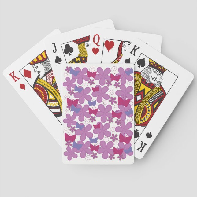 Jeu De Cartes Rose des papillons | de ressort (dos)
