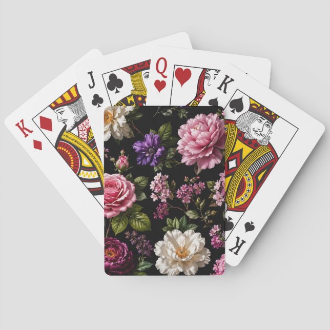 Jeu De Cartes Rose en velours noir   (dos)