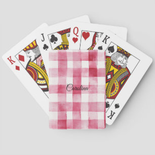 Jeu De Cartes Rose Féminin Blanc Carreaux Rayures