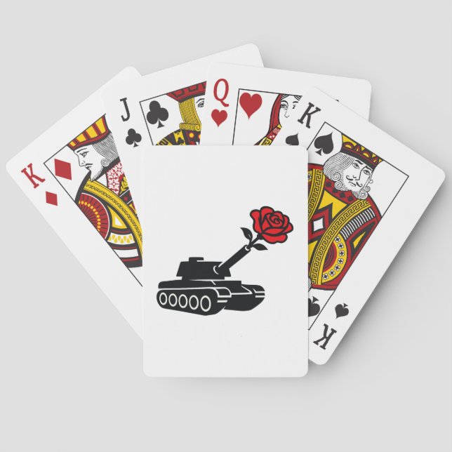 Jeu De Cartes Rose floral Tank anti-pacifisme de guerre (dos)