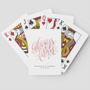 Jeu De Cartes Rose Gold Blush Moderne Toujours Et Éternel Script