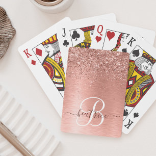 Jeu De Cartes Rose Gold brossé Parties scintillant métallique No