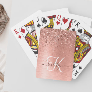 Jeu De Cartes Rose Gold brossé Parties scintillant métallique No