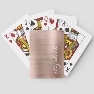 Jeu De Cartes Rose Gold Brushed Metal Signature Script