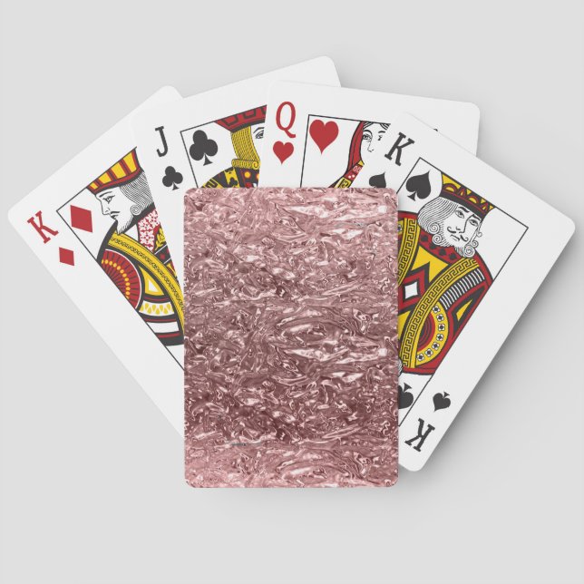 Jeu De Cartes Rose Gold Liquid Chrome métal Chic Glam (dos)
