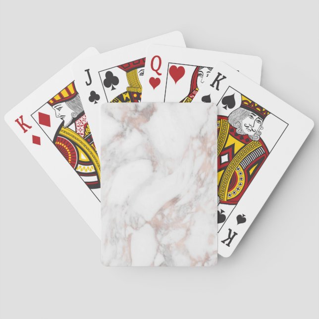 Jeu De Cartes Rose Gold White Marble Blank Template Elegant (dos)