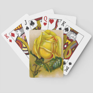 Jeu De Cartes Rose jaune Antique Vintage Imprimer Art