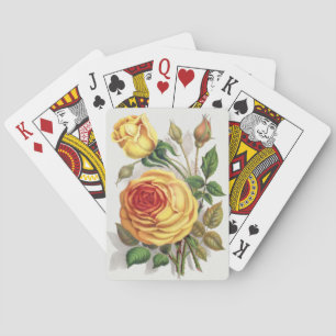 Jeu De Cartes Rose jaune et orange de coucher de soleil vintage,