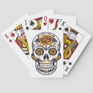 Jeu De Cartes Rose mexicain du crâne à sucre Jour des morts