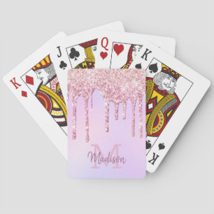 Jeu De Cartes Rose Parties scintillant or Drives Unicorn Ombre M