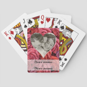 Jeu De Cartes Rose romantique et coeur personnalisé