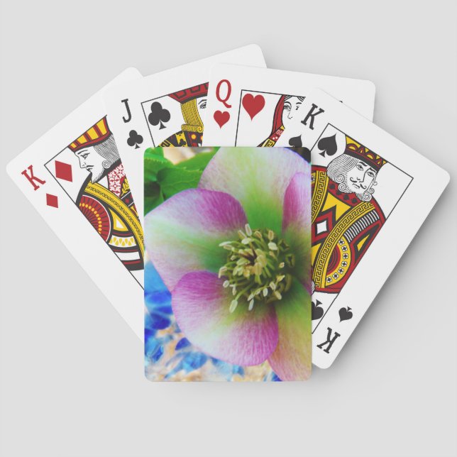 Jeu De Cartes Rose rose carême bleu boule de verre (dos)