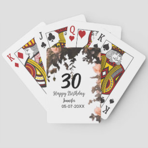 Jeu De Cartes Rose rose fleur vintage moderne 30e anniversaire