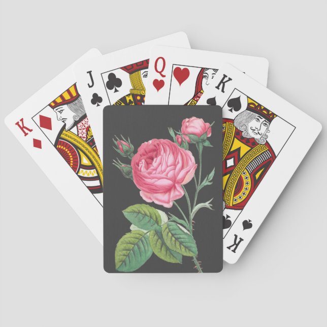 Jeu De Cartes Rose rose florale moderne (dos)
