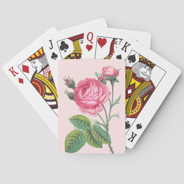 Jeu De Cartes Rose rose florale moderne pastel (dos)