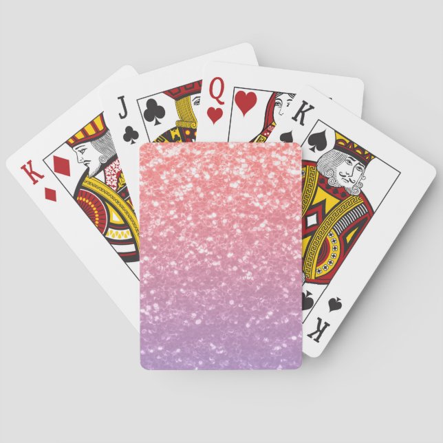 Jeu De Cartes Rose rose violet lavande faux pétille parties scin (dos)
