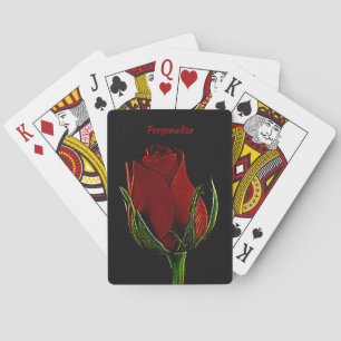 Jeu De Cartes Rose rouge unique élégante et romantique personnal