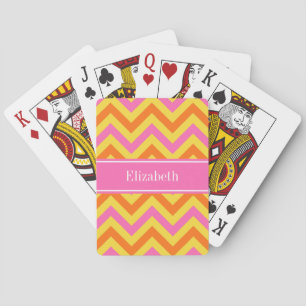 Jeu De Cartes RoseChaud Ananas Citrouille LG Chevron Monogramme 