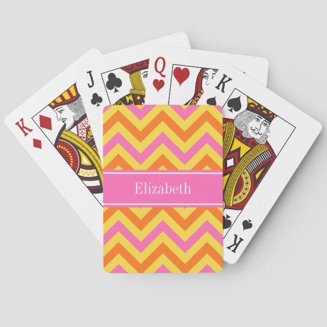 Jeu De Cartes RoseChaud Ananas Citrouille LG Chevron Monogramme  (dos)