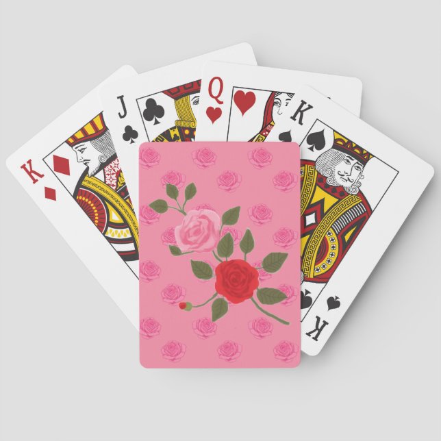 Jeu De Cartes Roses (dos)