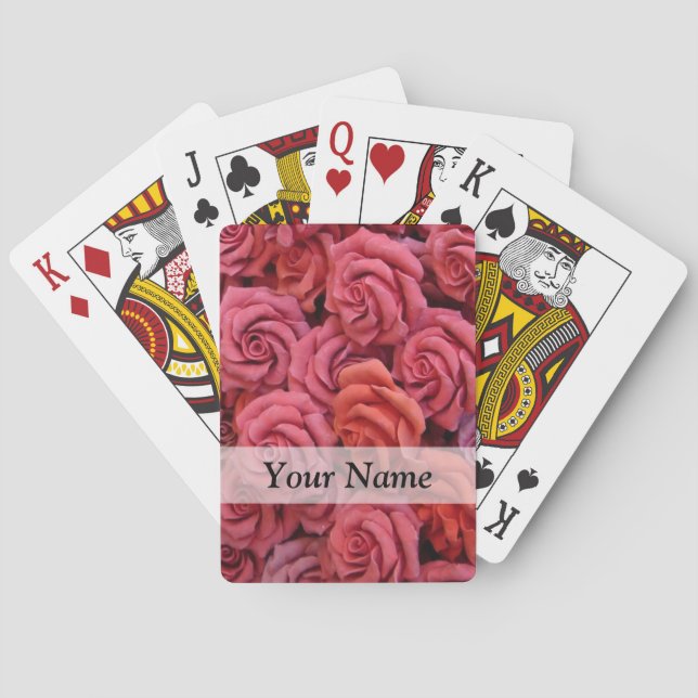 Jeu De Cartes Roses à fleurs roses (dos)