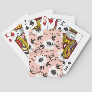 Jeu De Cartes roses Abstraits, couleurs pâles, motif vintage.