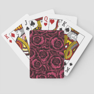 Jeu De Cartes Roses de Bourgogne foncée.