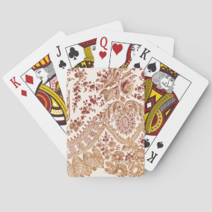 Jeu De Cartes Roses De Dentelles Or Et Rouge