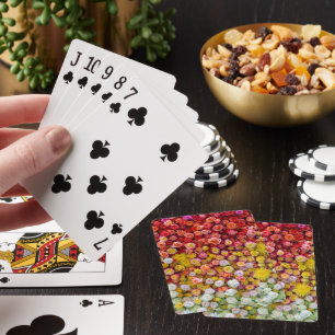 Jeu De Cartes Roses et chrysanthèmes colorés Dégradé floral