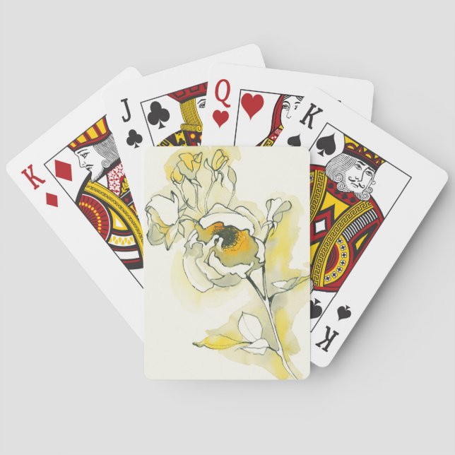 Jeu De Cartes Roses jaunes et blanches (dos)