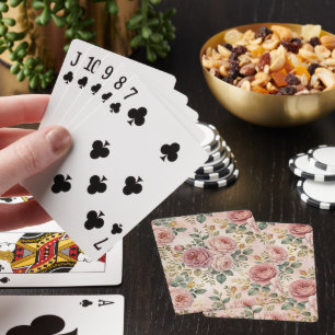 Jeu De Cartes Roses Rose Poussiéreux Charme Élégant Vert Sauge O