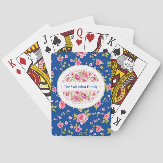 Jeu De Cartes Roses roses personnalisées (dos)