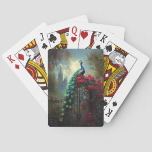Jeu De Cartes Roses rouges de paon dramatique gothique