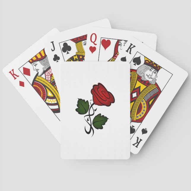 Jeu De Cartes Roses rouges simples (dos)