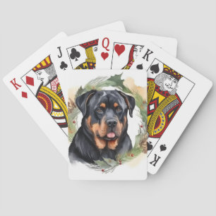Jeu De Cartes Rottweiler Christmas Wreath Festive Pup