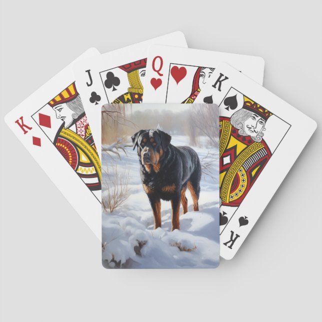 Jeu De Cartes Rottweiler Qu'il neige Noël (dos)