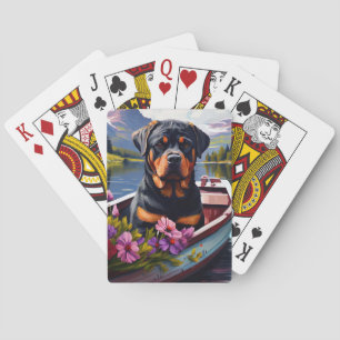 Jeu De Cartes Rottweiler sur une pagaie : Une aventure pittoresq