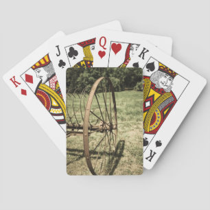 Jeu De Cartes Roue du râteau de foin vieilli