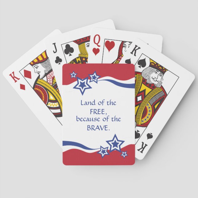 Jeu De Cartes Rouge, Blanc & Bleu Patriotique (dos)