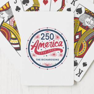 Jeu De Cartes Rouge Blanc et Bleu 250e anniversaire de l'Amériqu