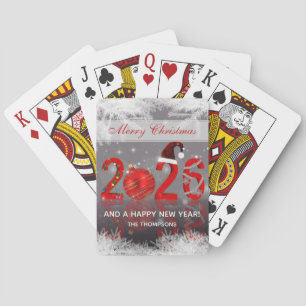Jeu De Cartes Rouge Fête Joyeux Noël Nouvel An 2026