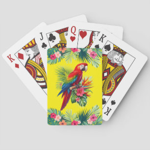 Jeu De Cartes Rouge macaw tropical floral