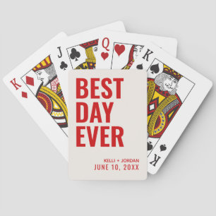 Jeu De Cartes Rouge Meilleur Jour Jamais Mariage Jouer Cartes